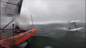catamaran capsizing day - ifly 15 stable foiling