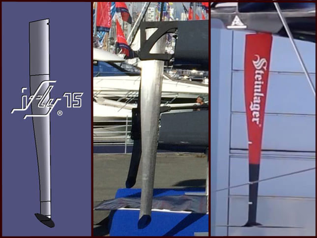comparison iFLY15 rudder and AC75 ETNZ